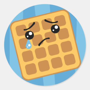 Sticker Rond Triste gaufre