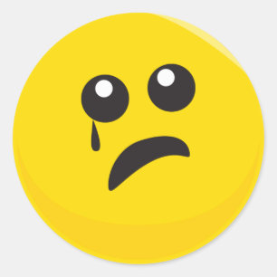 Sticker Rond Triste Pleure Mignonne Face