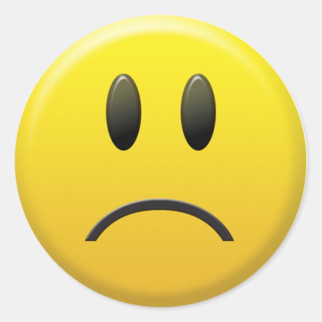 Sticker Rond Triste visage (Devant)
