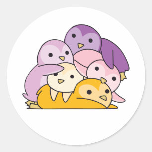 Sticker Rond Trixic Flag Pride Lgbtq Cute Penguin