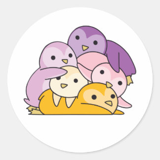 Sticker Rond Trixic Flag Pride Lgbtq Cute Penguin
