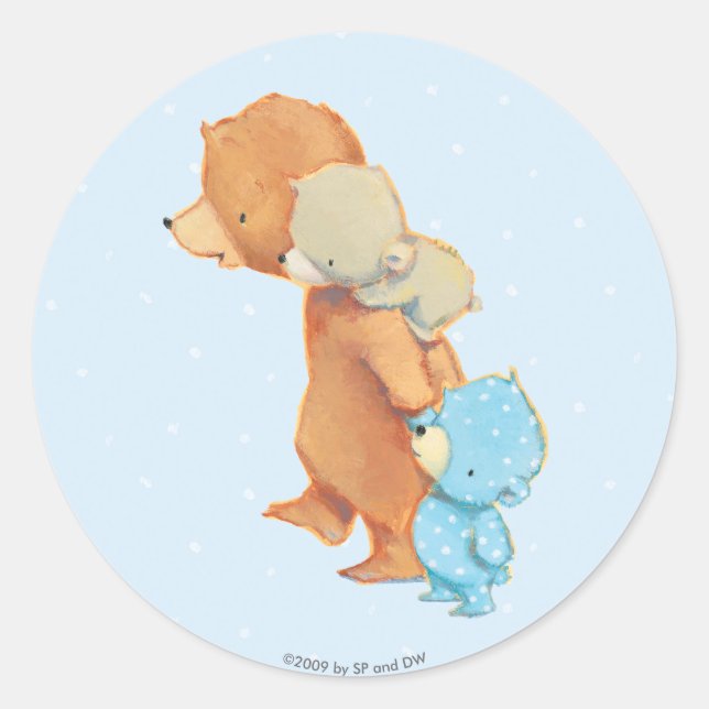 Sticker Rond Trois adorables amis de l'ours (Devant)