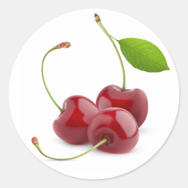 Sticker Rond Trois cerises douces (Devant)