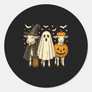 Sticker Rond Trois chèvres Halloween Cosplay Sorcière Boo Citro