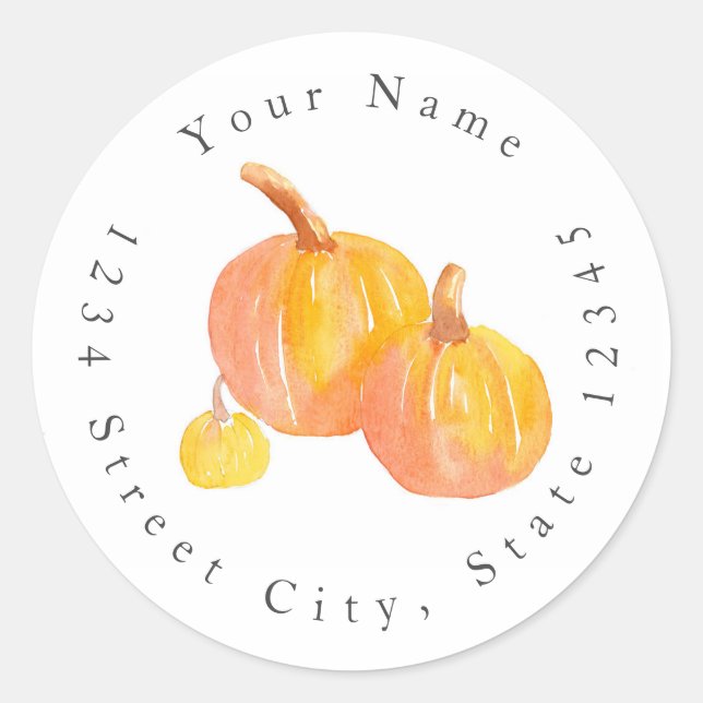 Sticker Rond Trois Citrouilles (Devant)