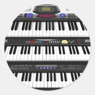 Sticker Rond Trois Claviers modernes : Synthétiseurs :