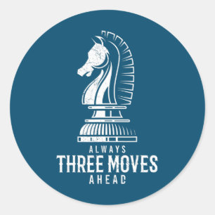 Sticker Rond Trois Déplacements Devant I Chess Matt Jeu Jeu Jeu