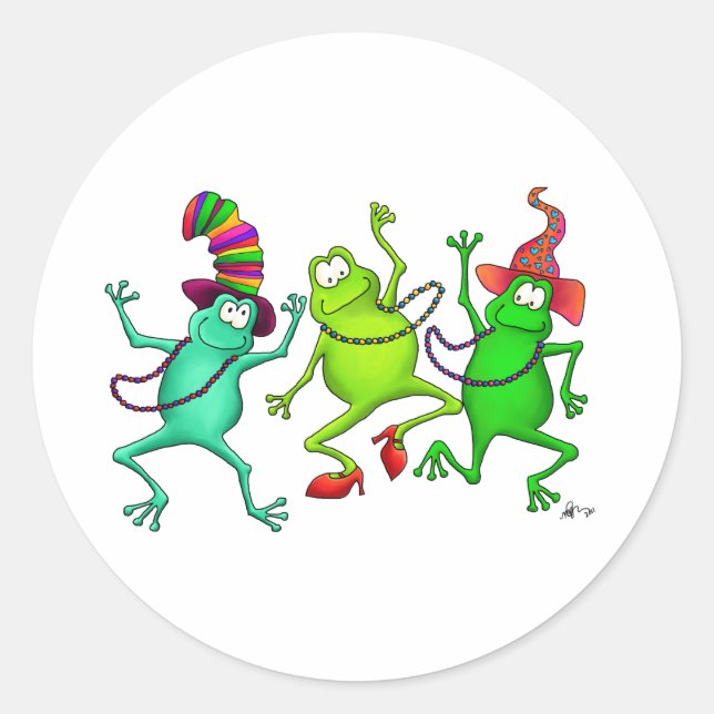 Sticker Rond Trois grenouilles dansantes (Devant)
