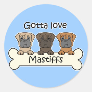 Sticker Rond Trois mastifs
