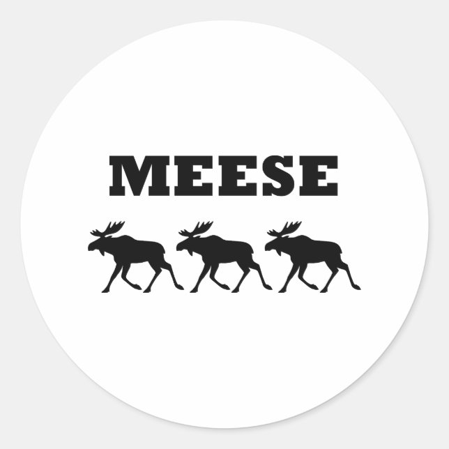 Sticker Rond Trois Meese drôle (Devant)