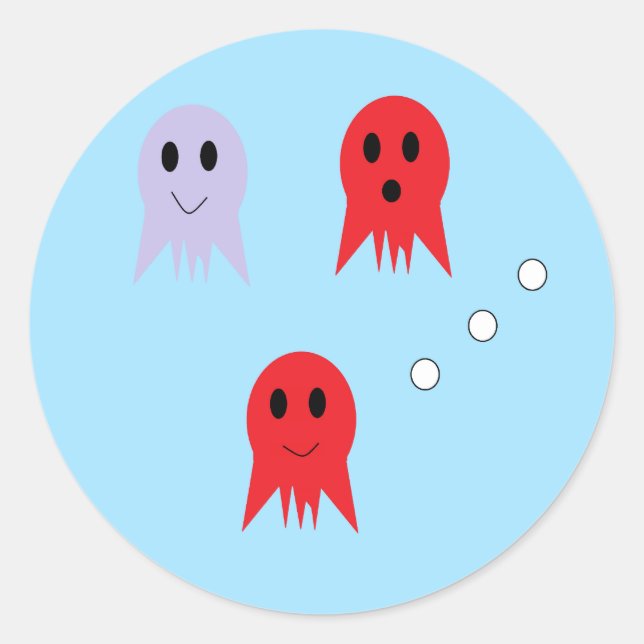 Sticker Rond Trois Petits Calamars (Devant)