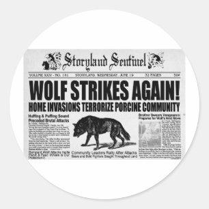 Sticker Rond Trois petits cochons