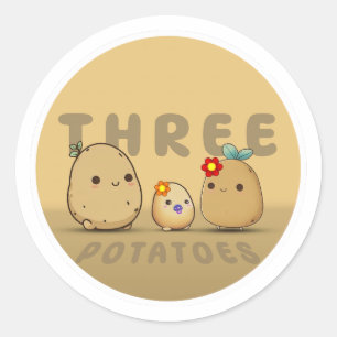 Sticker Rond Trois pommes de terre
