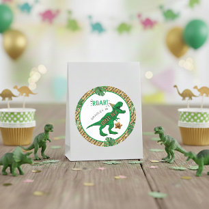 Sticker Rond Trois Rex Dinosaur 3e anniversaire