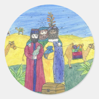Sticker Rond Trois sages