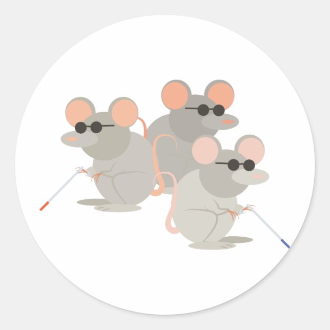 Sticker Rond Trois souris aveugles (Devant)