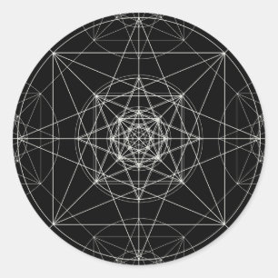 Sticker Rond Troisième dimension Géométrie sacrée