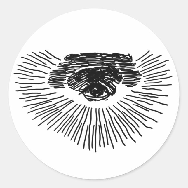 Sticker Rond Troisième oeil (Devant)