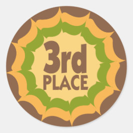 Sticker Rond Troisième place Gagnante du ruban