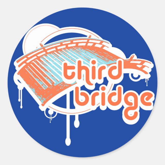 Sticker Rond troisième pont. orange&bleu. (Devant)
