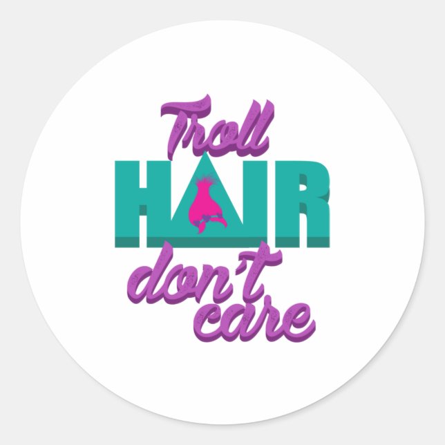 Sticker Rond Troll Cheveux Ne S'Occupe Pas Des Mains Coiffeurs  (Devant)