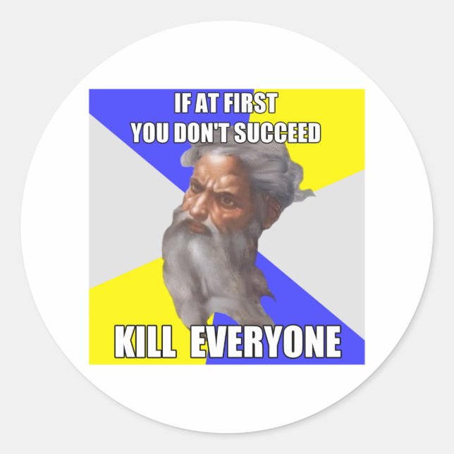 Sticker Rond Troll God Kills (Devant)