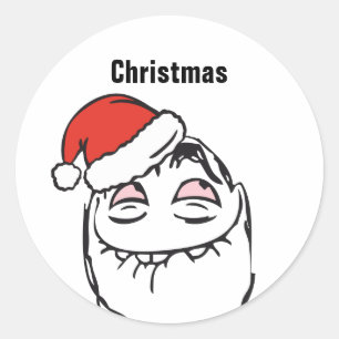 Sticker Rond Troll Le Me Mèmes penser mât MODIFIER noël