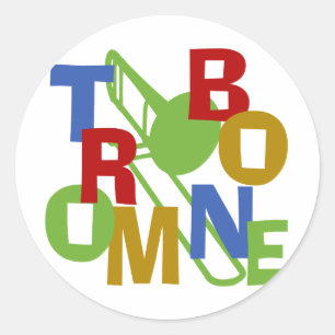 Sticker Rond Trombone
