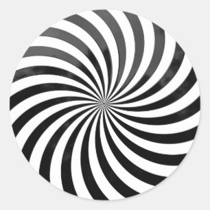 Sticker Rond tromperie optique Bandes noires et blanches