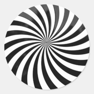 Sticker Rond tromperie optique, noir et blanc