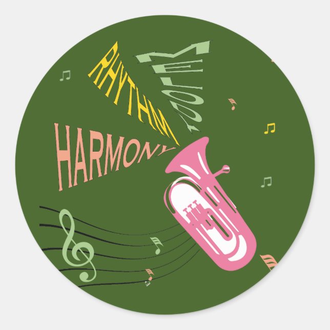 Sticker Rond Trompeta rosa (Devant)