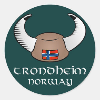 Sticker Rond Trondheim Norvège Casquette viking