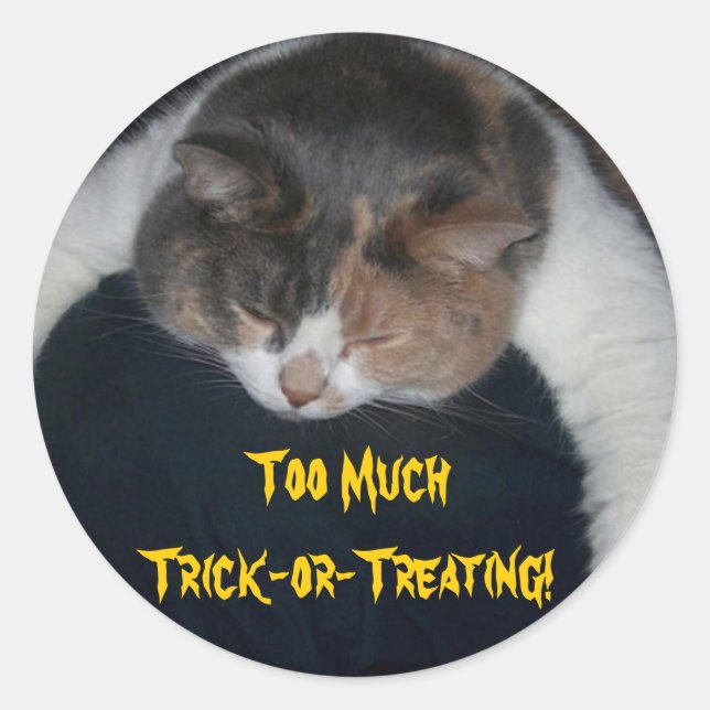 Sticker Rond Trop de bêtises ou de traitements ! (Devant)