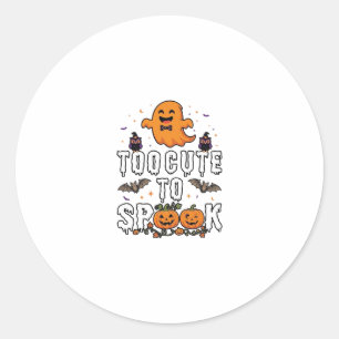 Sticker Rond Trop Mignon Spook Halloween Citrouilles Fantômes O