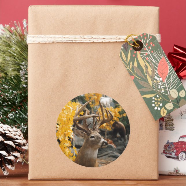 Sticker Rond Trophée Deer (vacances)