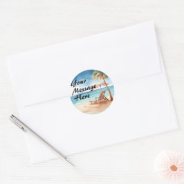 Sticker Rond Tropical Beach Party