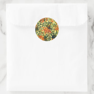 Sticker Rond Tropical Jellyfish Underwater Sea Art