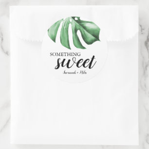 Sticker Rond Tropical Palm Green Quelque chose de sucré