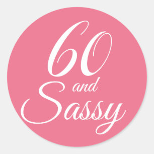 Sticker Rond Tropical Pink 60 Sassy 60e anniversaire