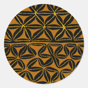 Sticker Rond Tropical Tribal South Seas Tapa
