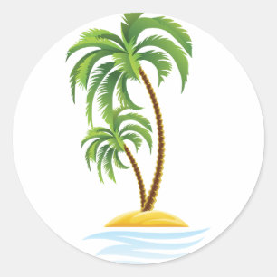 Sticker Rond Tropiques personnalisables