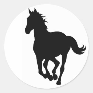Sticker Rond Trotteur de cheval