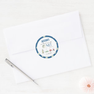Sticker Rond Trou En Un Garçon De Golf Anniversaire