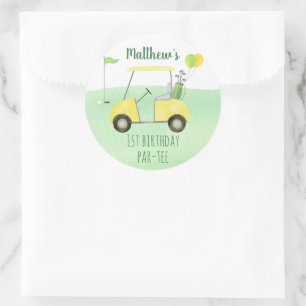 Sticker Rond Trou En Un Golf Premier Anniversaire