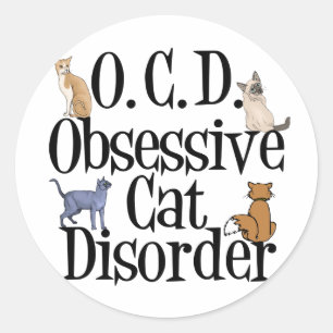 Sticker Rond Trouble de chat obsessionnel