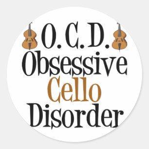 Sticker Rond Trouble du cello obsessionnel