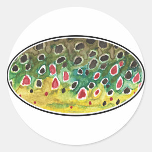 Sticker Rond Trout Fly FIshing