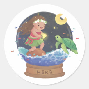 Sticker Rond Trouver Hoku : l'illustration étoile