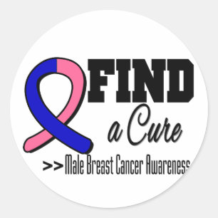 Sticker Rond Trouvez une conscience masculine de cancer du sein