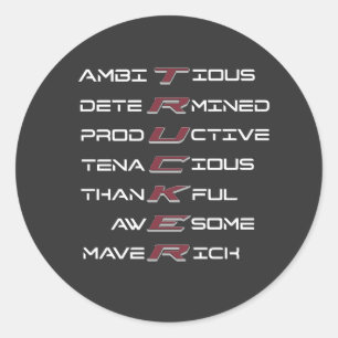 Sticker Rond Trucker Acrostique Traits Professionnels Force